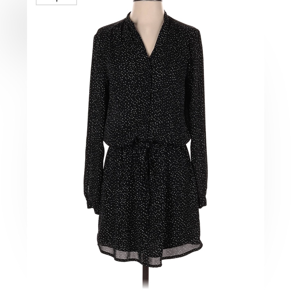 Hilary Radley Womens Dress Size XS Black Abstract Long Sleeves